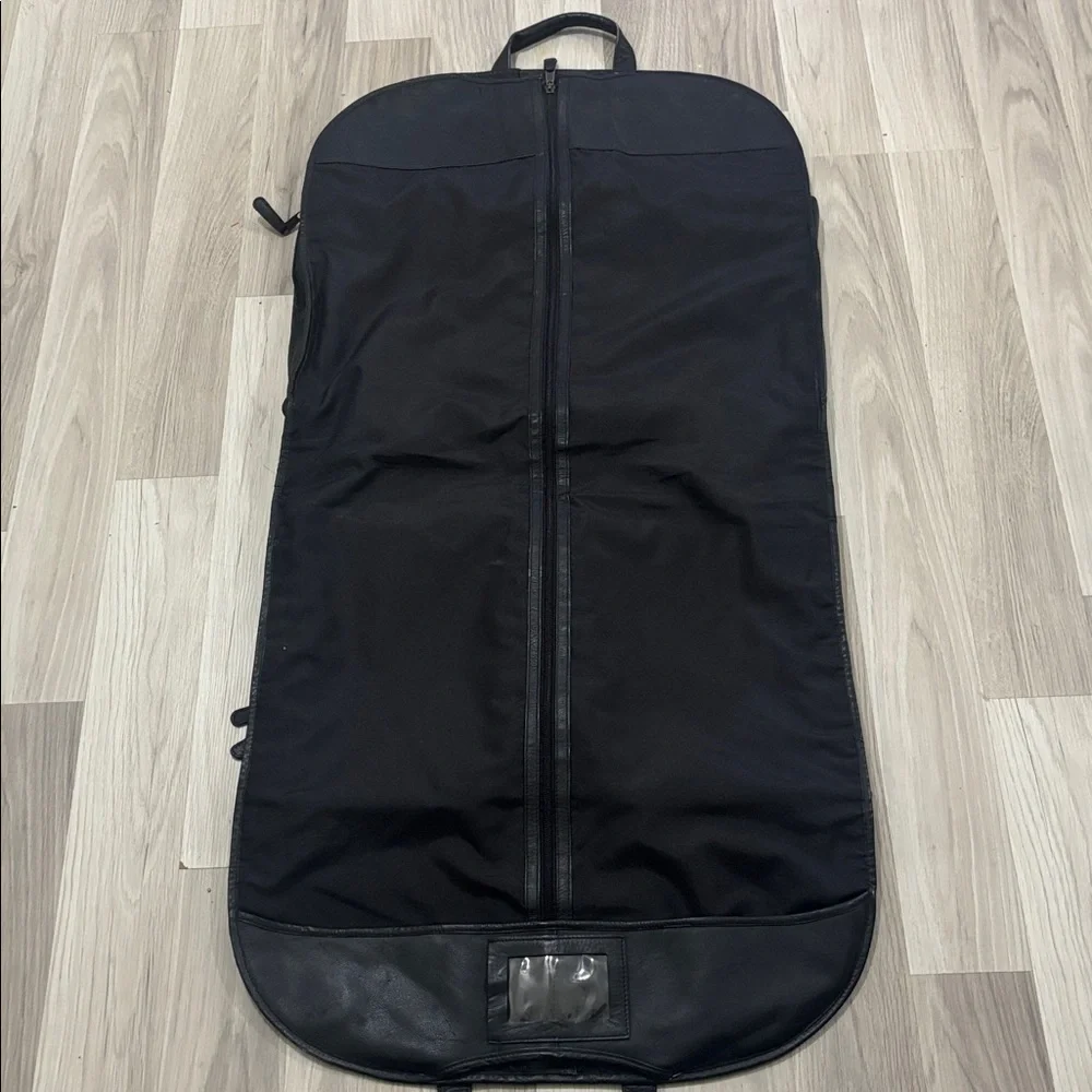 Clava Slim‎ Leather Black Garment Bag - Men's Travel Carry Case